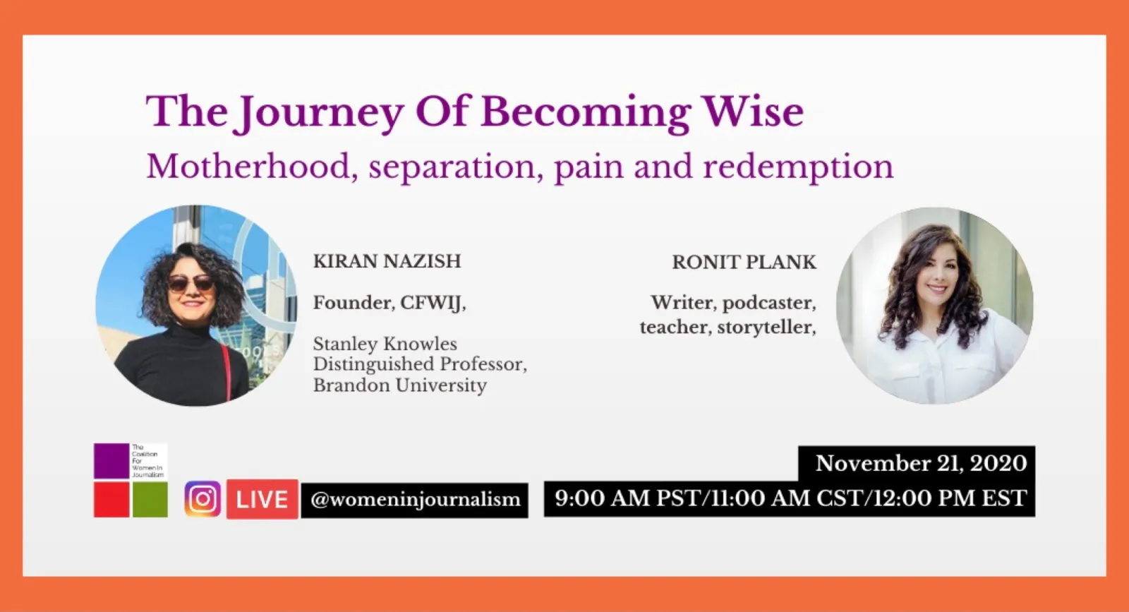 This Saturday please join me on Instagram Live: On motherhood, separation, pain, and redemption